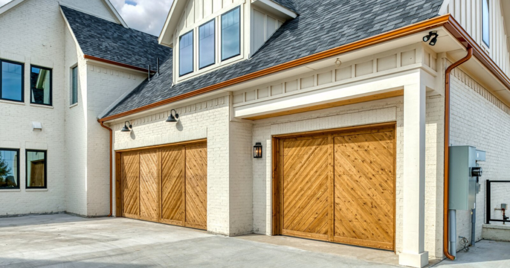 Stylish wooden garage doors.