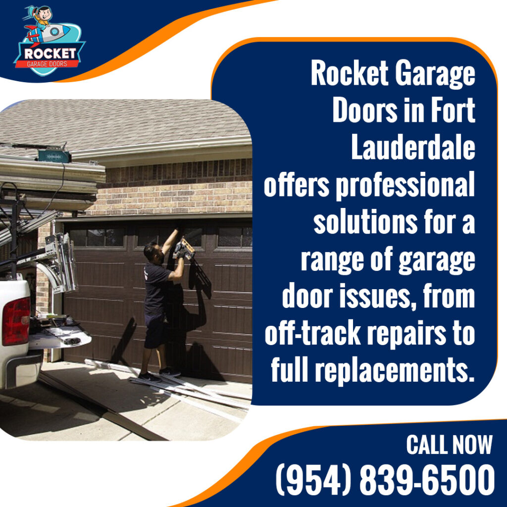 Rocket Garage Doors in Fort Lauderdale offers professional garage door repair and replacement services.