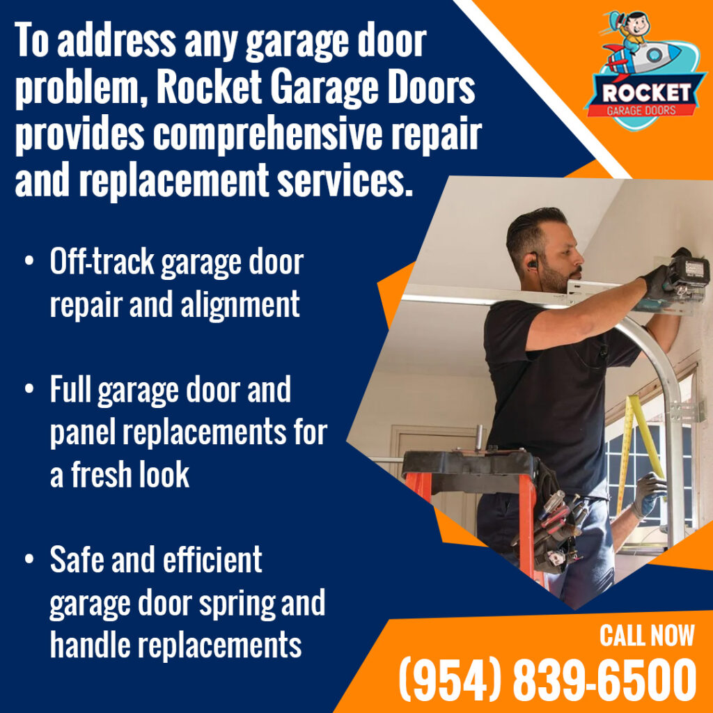 Rocket Garage Doors comprehensive repair and replacement services.