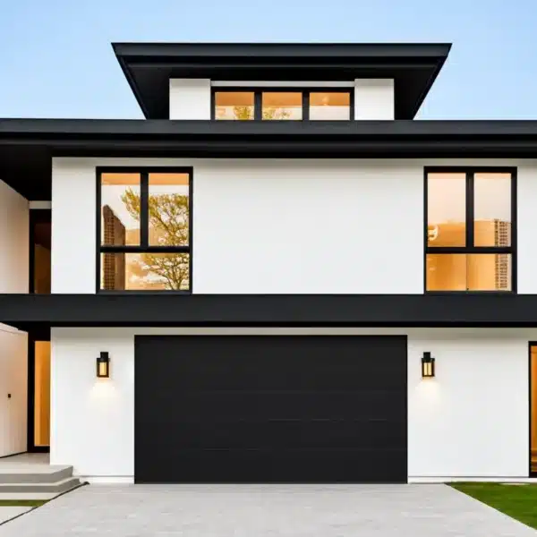 Black Smooth Steel 16’x9′ Insulated Garage Door