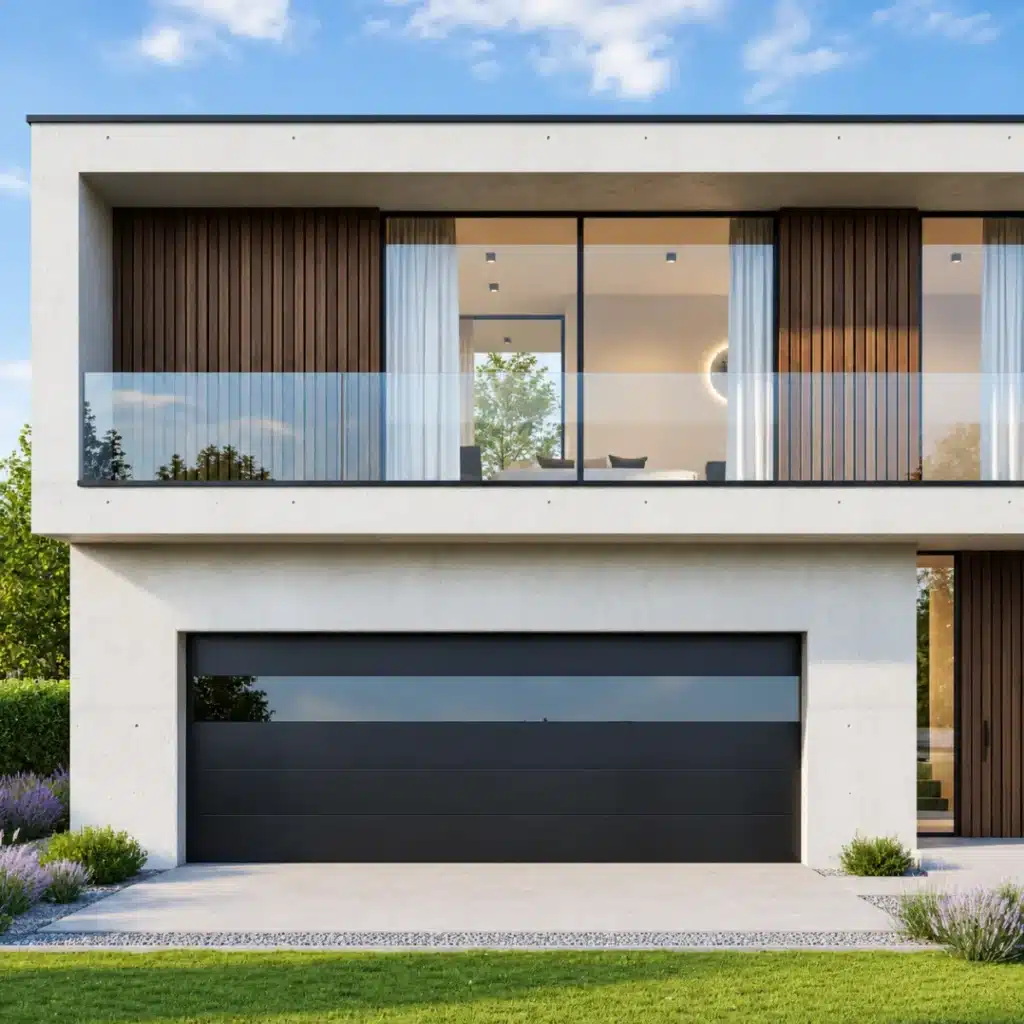 Contemporary Garage Door Black 8' x 8'