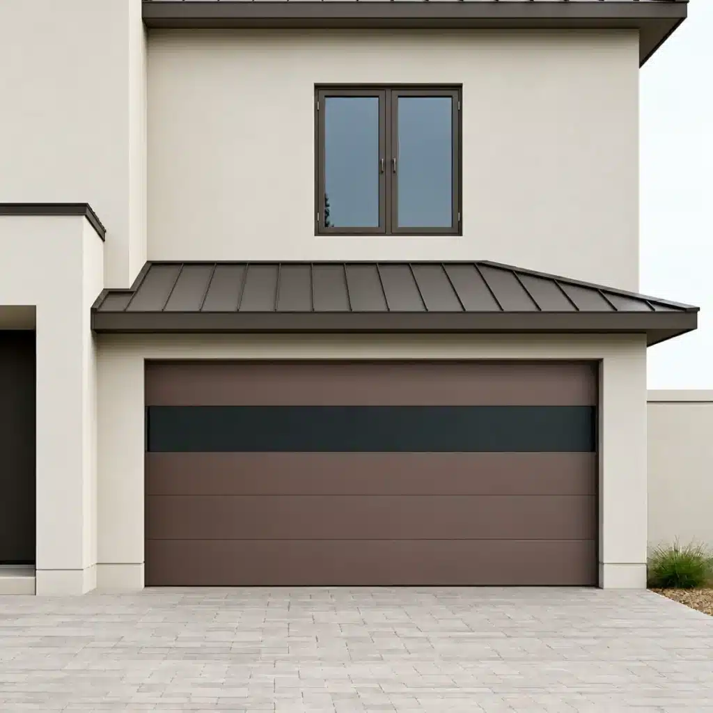 Contemporary Garage Door Brown Mocha 16' x 7'