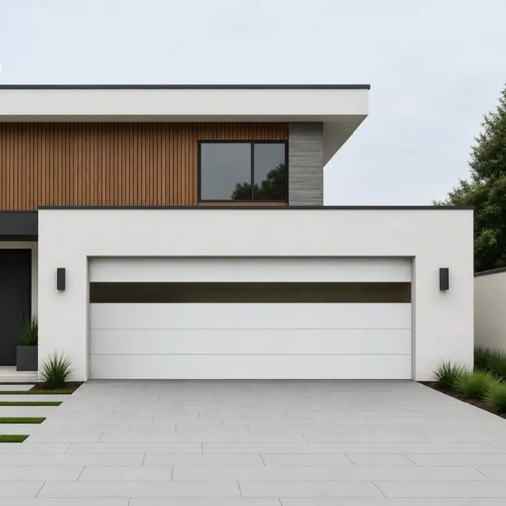 Contemporary Garage Door White Sand 8' x 8'