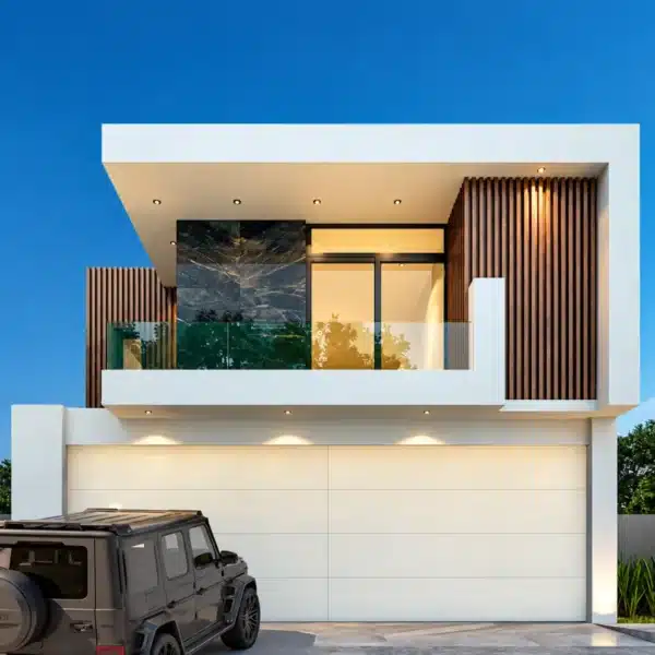 Frameless Glass Garage Door Moderno Arctic White 16′ x 8′