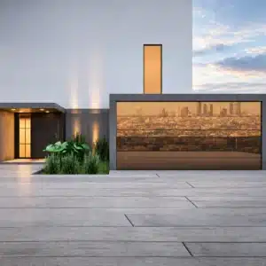Frameless Glass Garage Door Moderno Bronze 16' x 10'