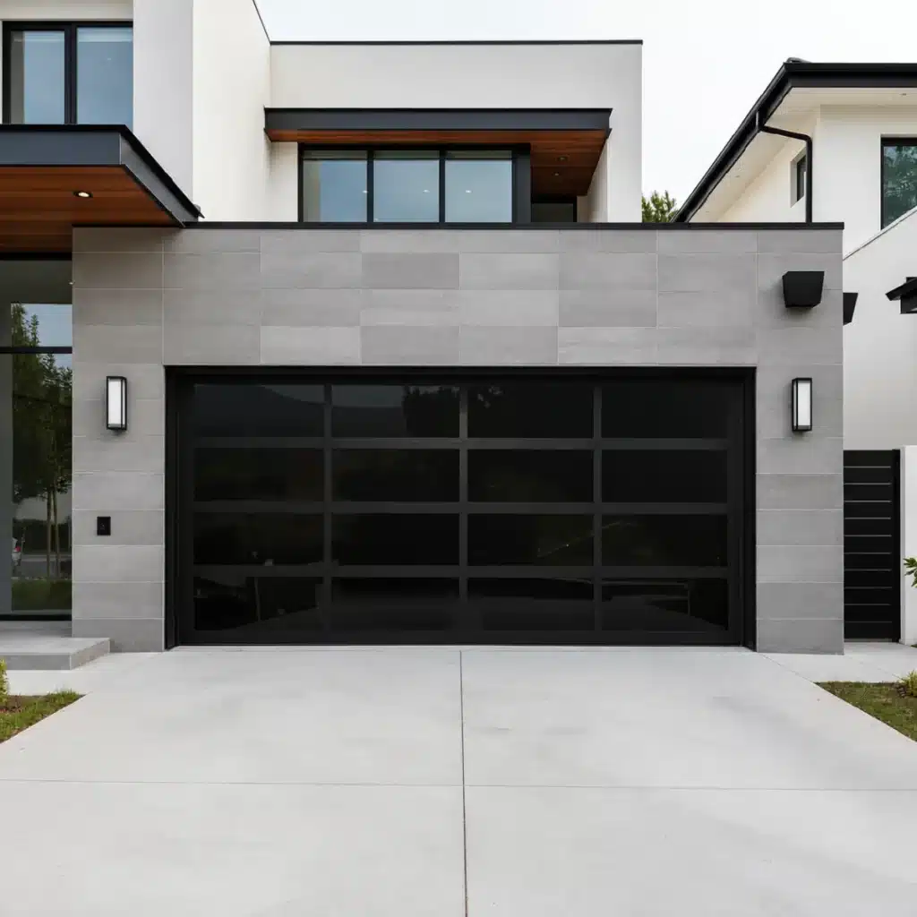 Full View 16' x 7' Glass Garage Door Alumi Black